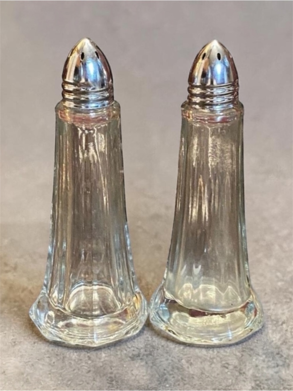 Vintage Glass Salt & Pepper Shakers